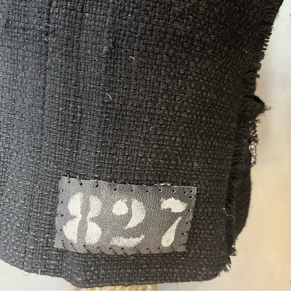 Upcycled Ann Taylor Chunky Boucle’ Jacket w. Chain, Pin & Charm Embellishments - Picture 6 of 16